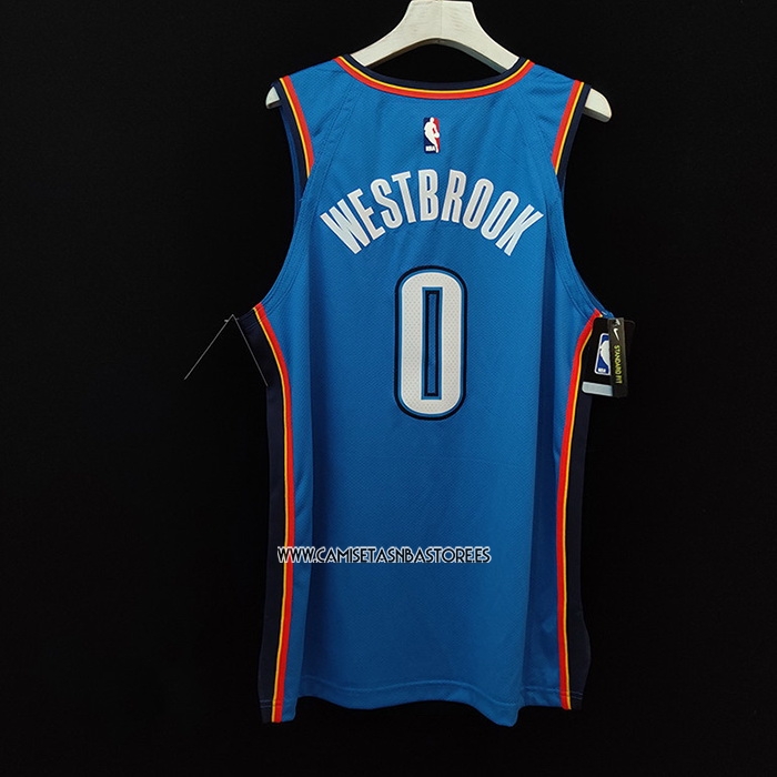 Russell Westbrook NO 0 Camiseta Oklahoma City Thunder Icon Autentico Azul